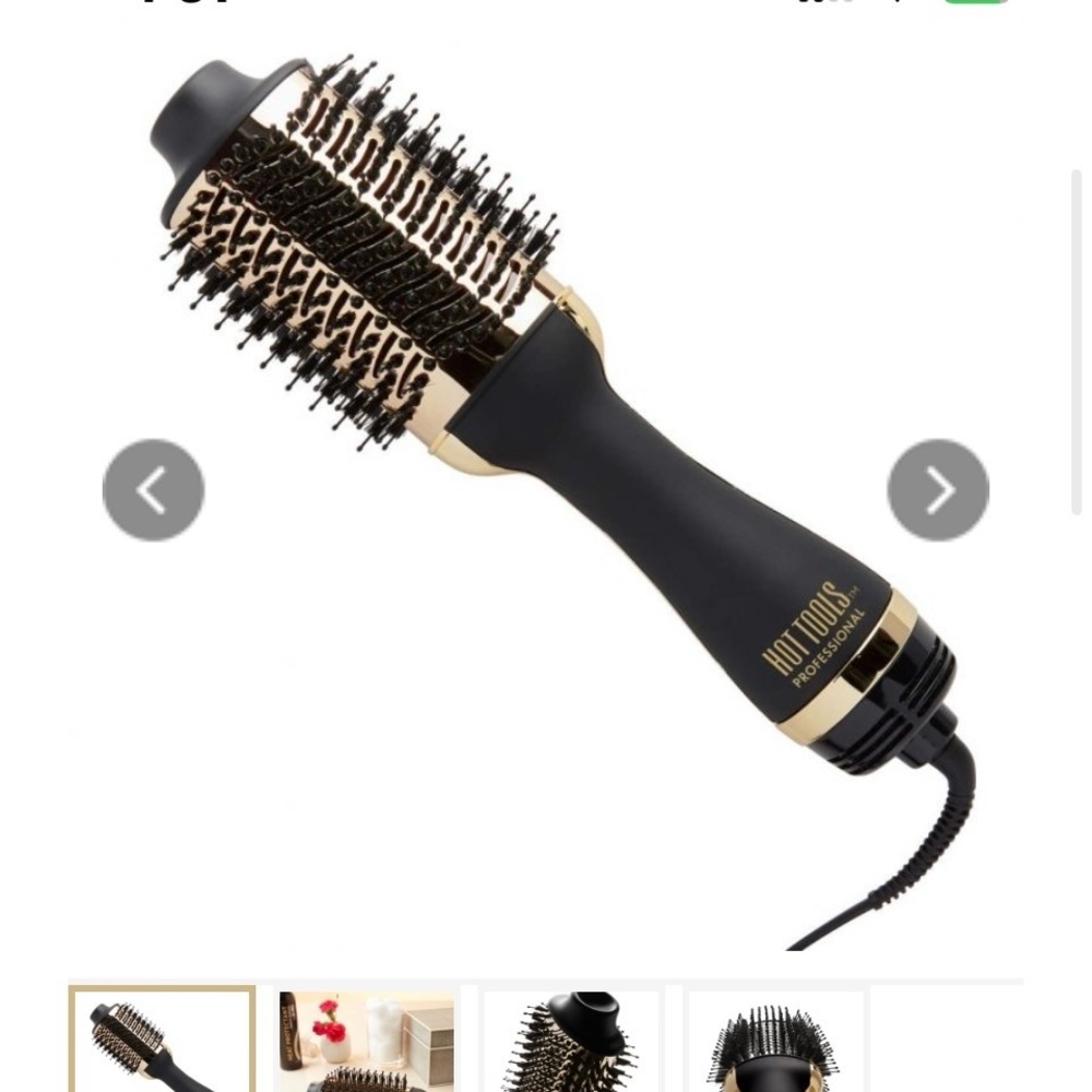 Hot Tools Black & Gold Rotating Hot Air Brush - Smooth Volume Styler